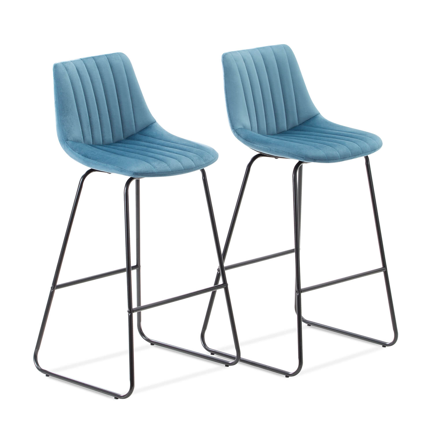 homall-bar-stool-barhocker-76cm-beige-samt-2er-set image 8