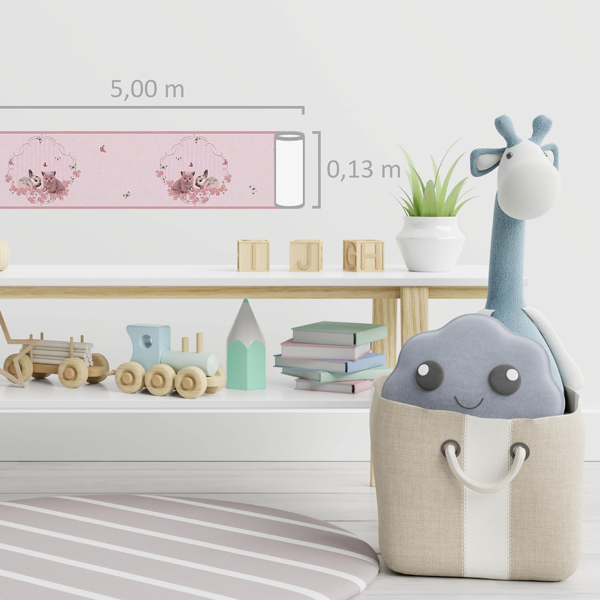 a-s-cr-ation-little-stars-bord-re-rosa-hase-katze-5-m image 4