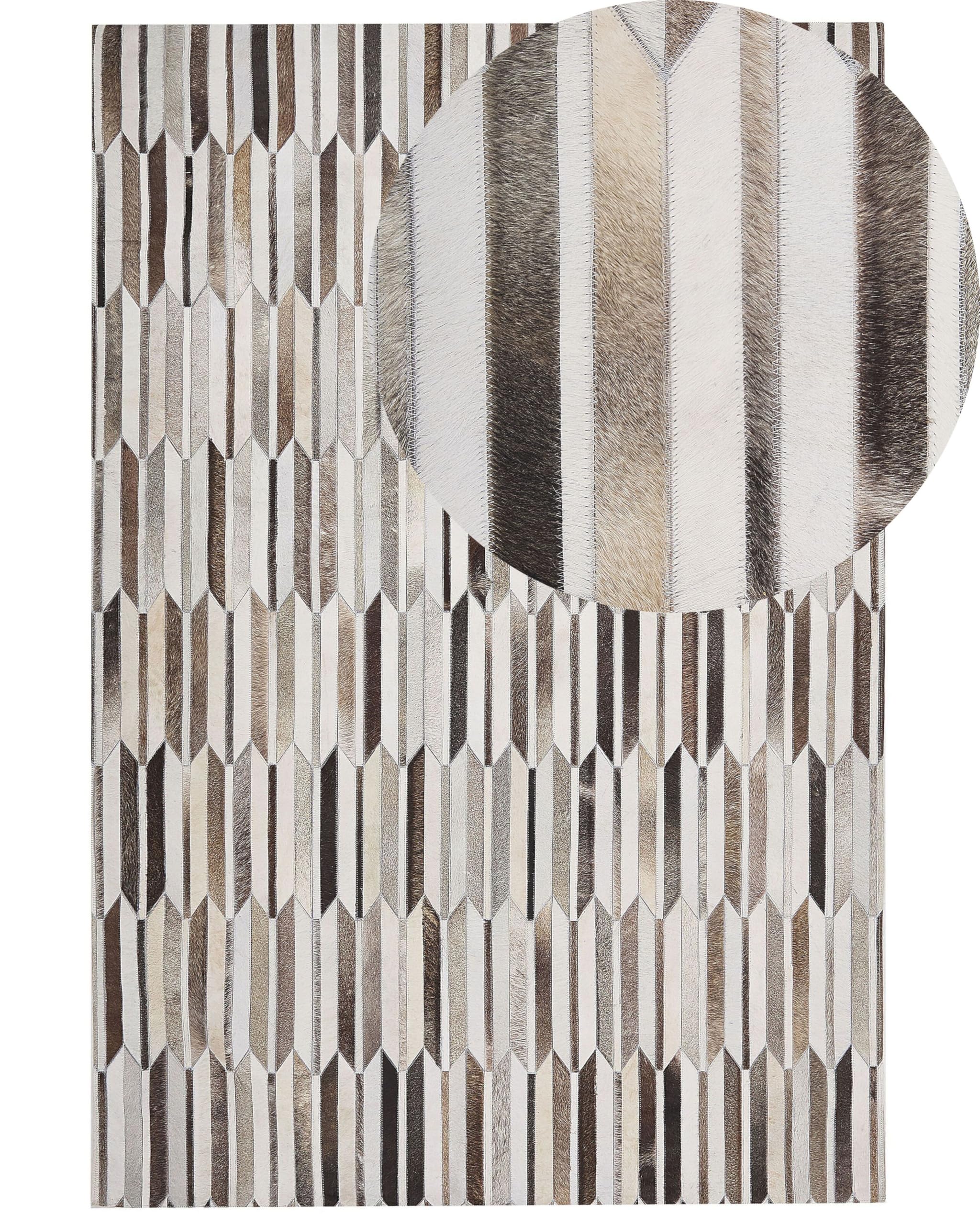 beliani-kulalar-leder-teppich-140x200-cm-beige-braun-patchwork image 1