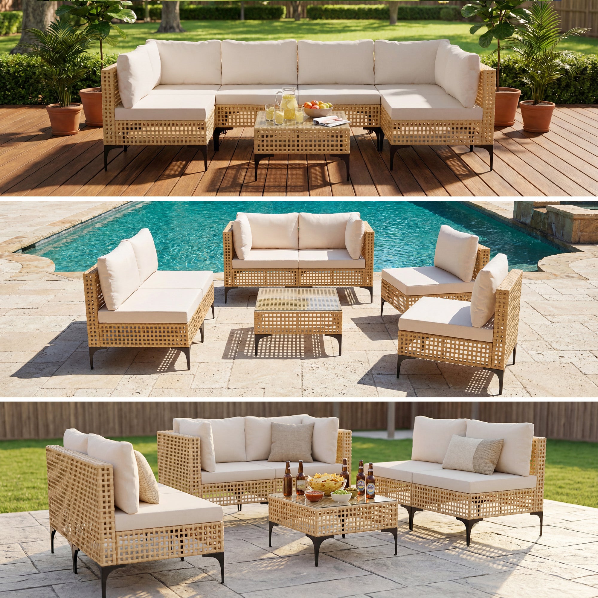 homall-patio-7-tlg-rattan-lounge-set-sofa-beige image 3