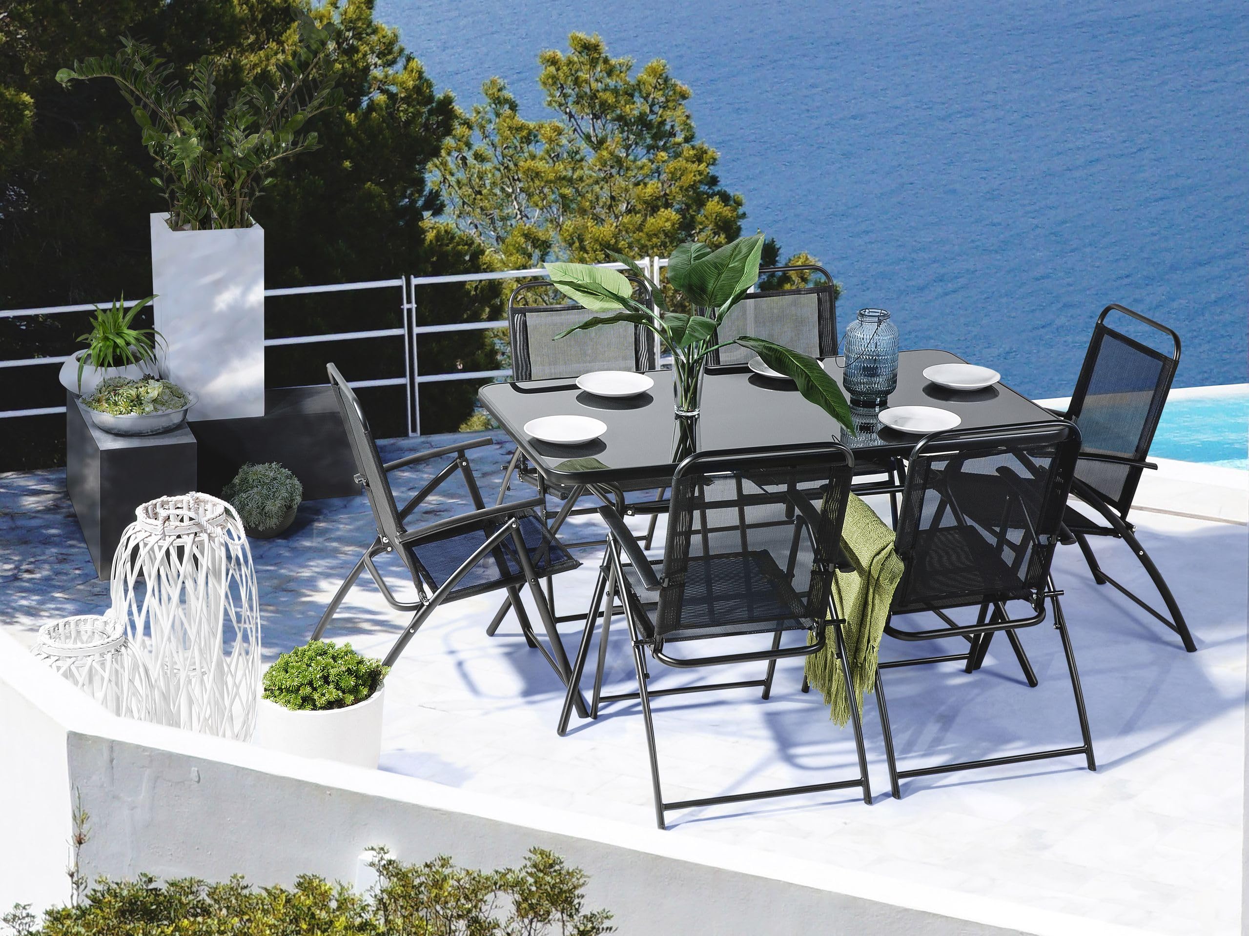 beliani-livo-gartenm-bel-set-7-tlg-schwarz-stahl-glas image 2