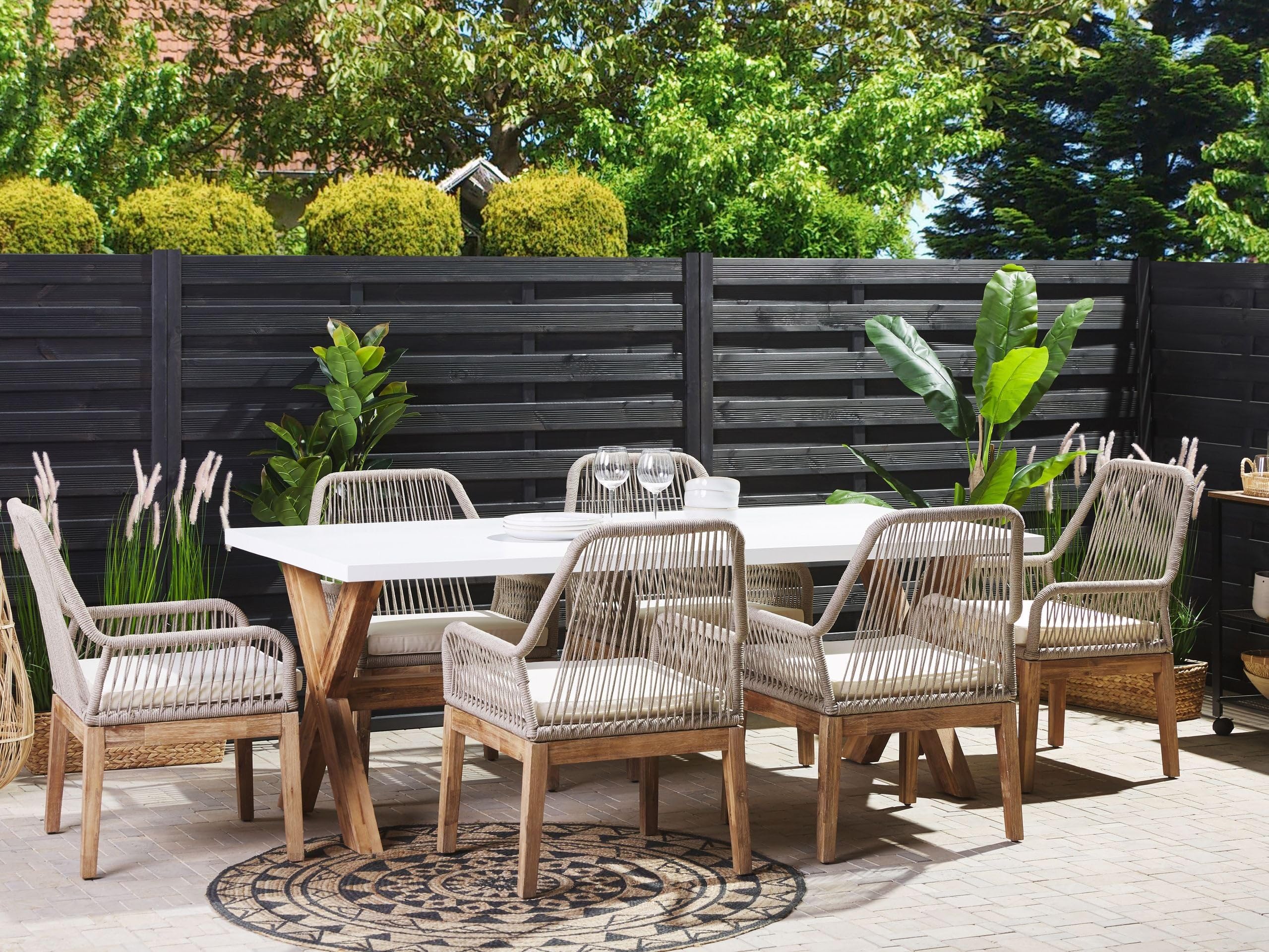 beliani-olbia-gartenset-wei-beige-200-tisch-6-st-hle image 2