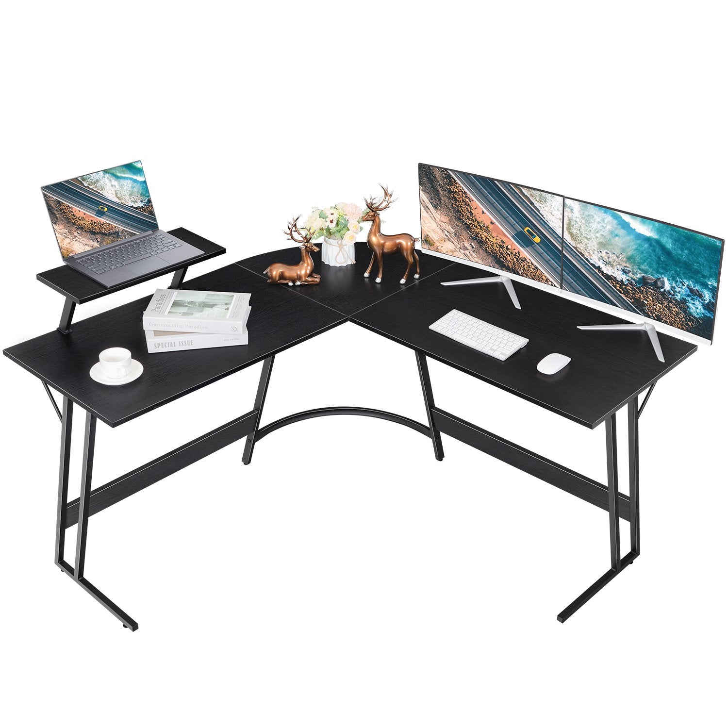 homall-office-desk-eckschreibtisch-wei-l-form-130-cm image 7