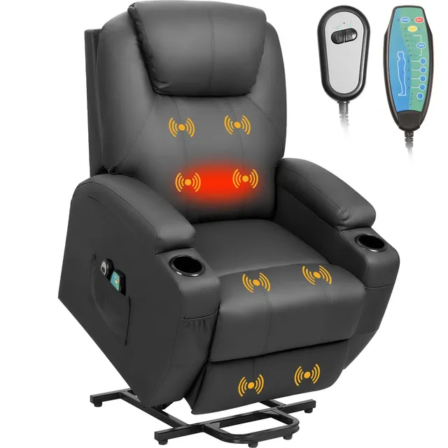 homall-recliner-chair-aufstehsessel-pu-leder-schwarz-heizung image 1