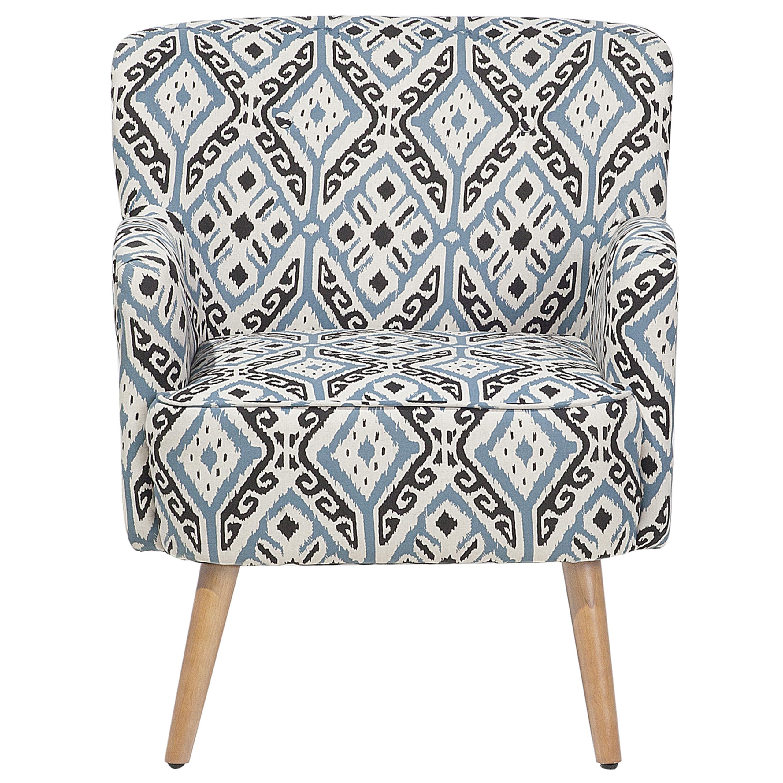 beliani-tumba-sessel-mit-hocker-blau-orientalisch image 3