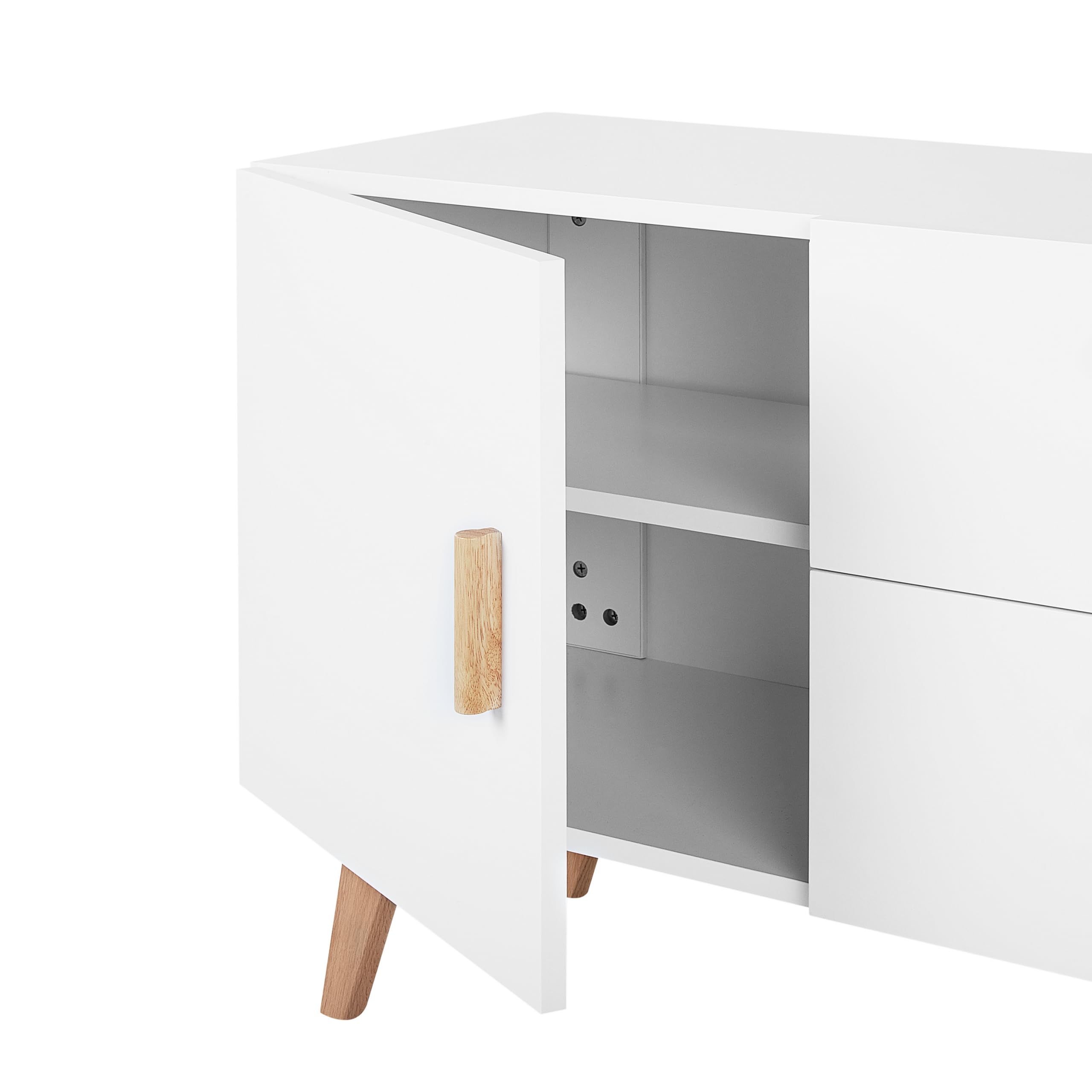 beliani-meet-ii-sideboard-wei-160-cm-mit-eichenbeinen image 6