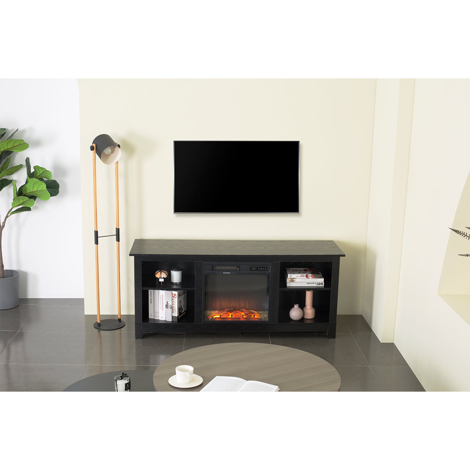 homall-tv-stand-tv-schrank-schwarz-mit-elektrokamin-65-zoll image 3
