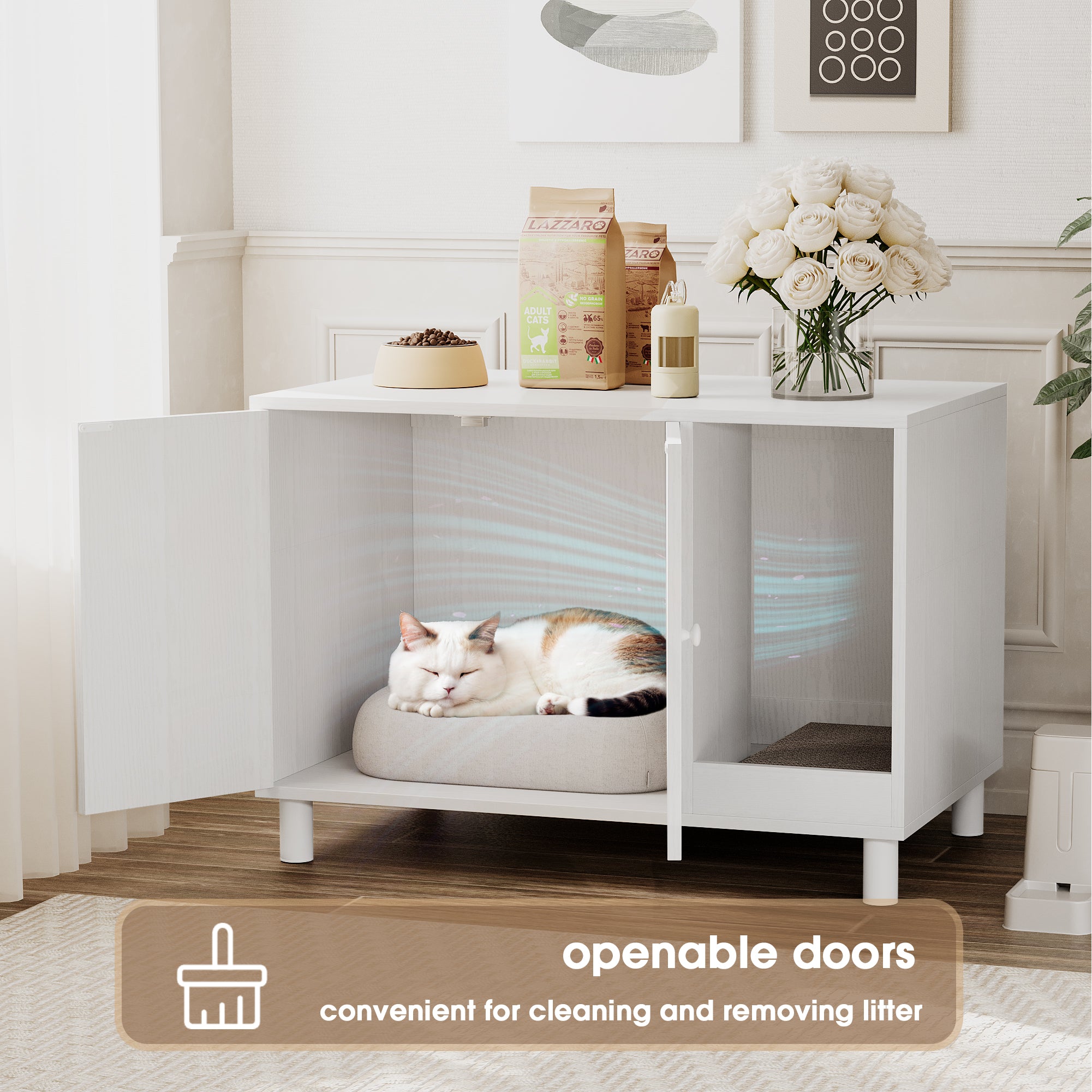 homall-shelf-katzenschrank-katzenklo-m-bel-wei-mit-matte image 6