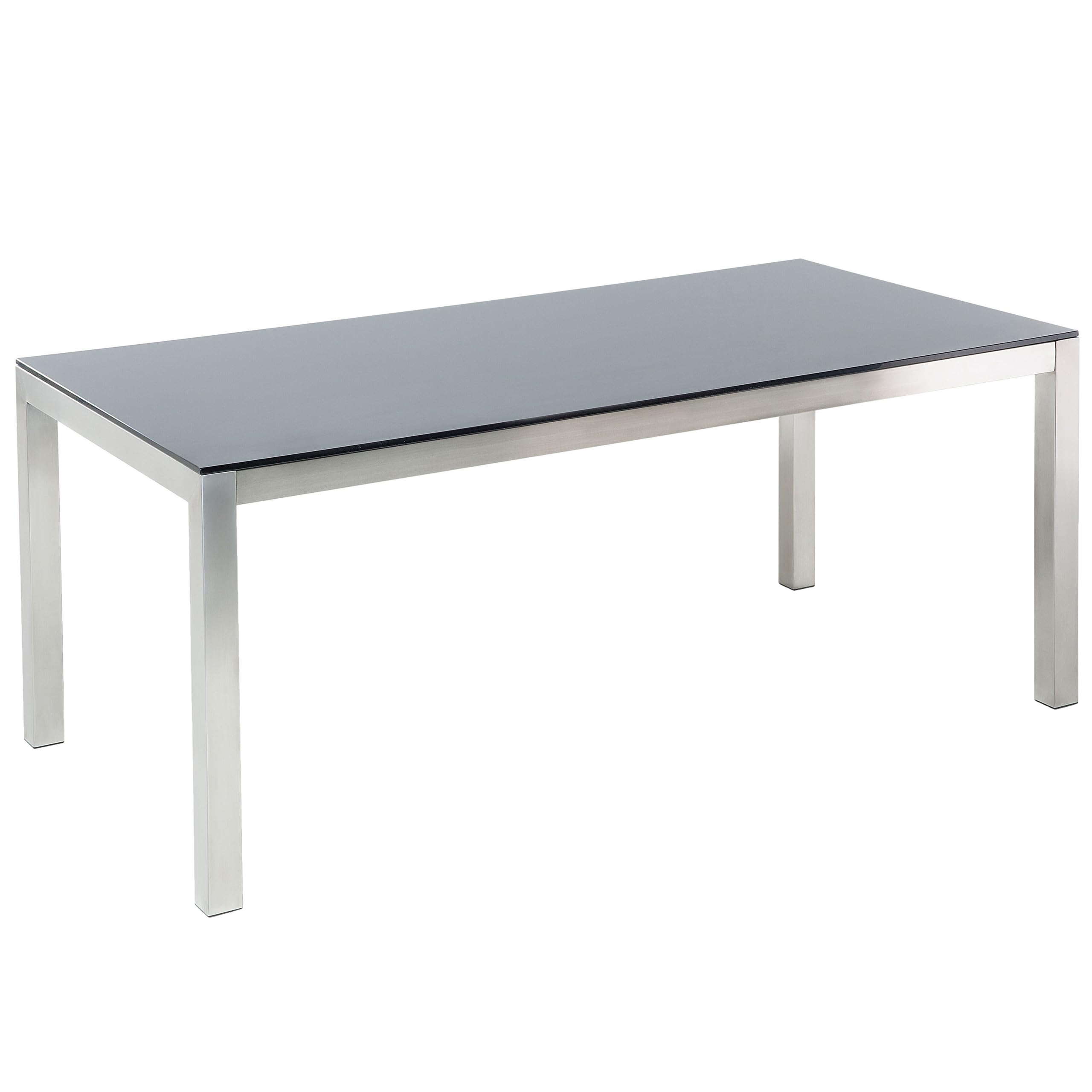 beliani-grosseto-gartenset-glastisch-180-cm-schwarz-6-sitzer image 8