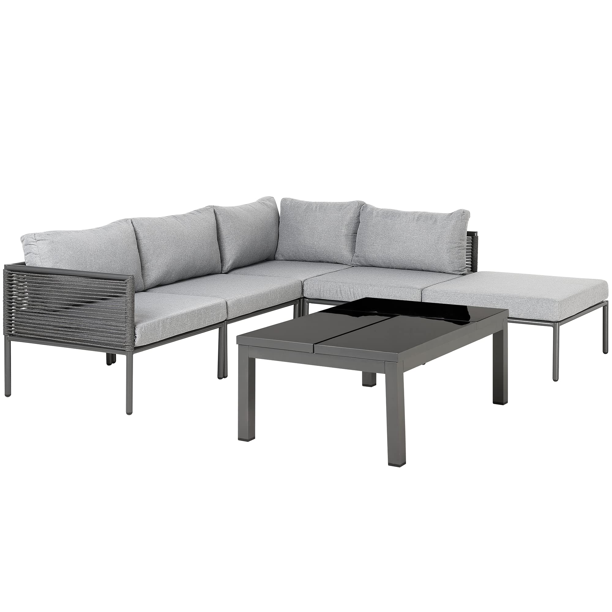 beliani-forano-lounge-set-aluminium-6-personen-couchtisch-grau image 4