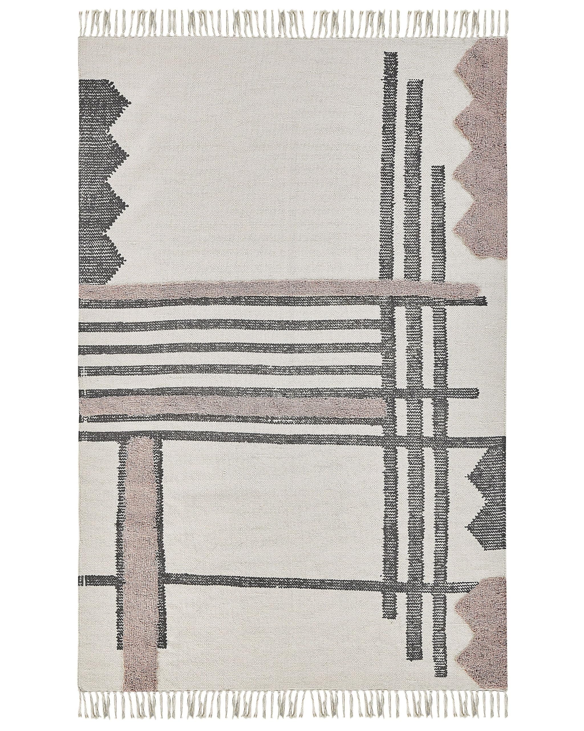 beliani-muradiye-baumwoll-teppich-beige-160x230-cm image 1
