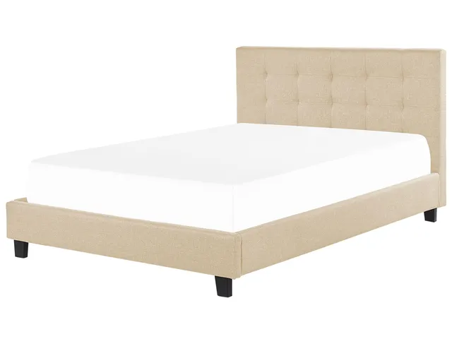 beliani-la-rochelle-polsterbett-180x200-beige-mit-lattenrost image 1