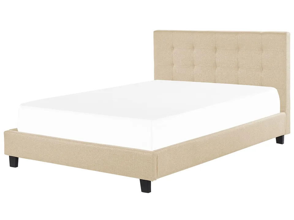 beliani-la-rochelle-polsterbett-180x200-beige-mit-lattenrost image 1