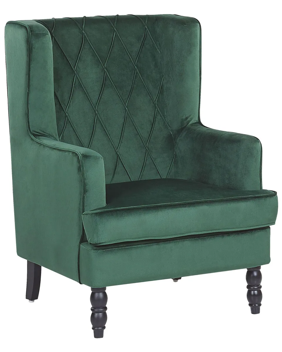 beliani-sandset-sessel-mit-hocker-samt-dunkelgr-n image 1