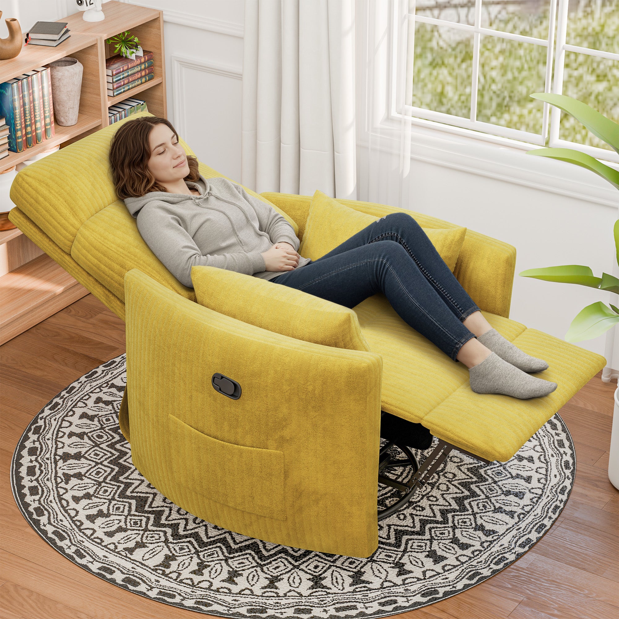 homall-recliner-chair-schaukelsessel-dunkelgrau-massage-stillstuhl image 4