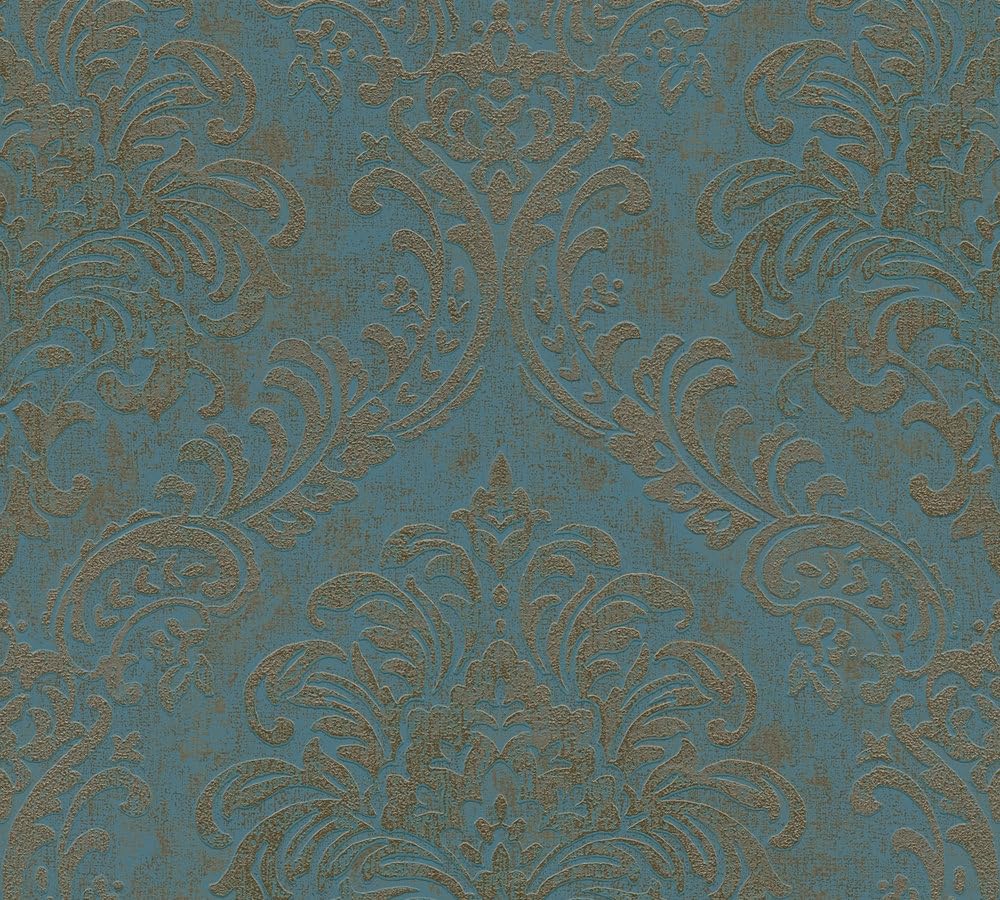 a-s-cr-ation-livingwalls-vliestapete-petrol-gold-ornament image 3