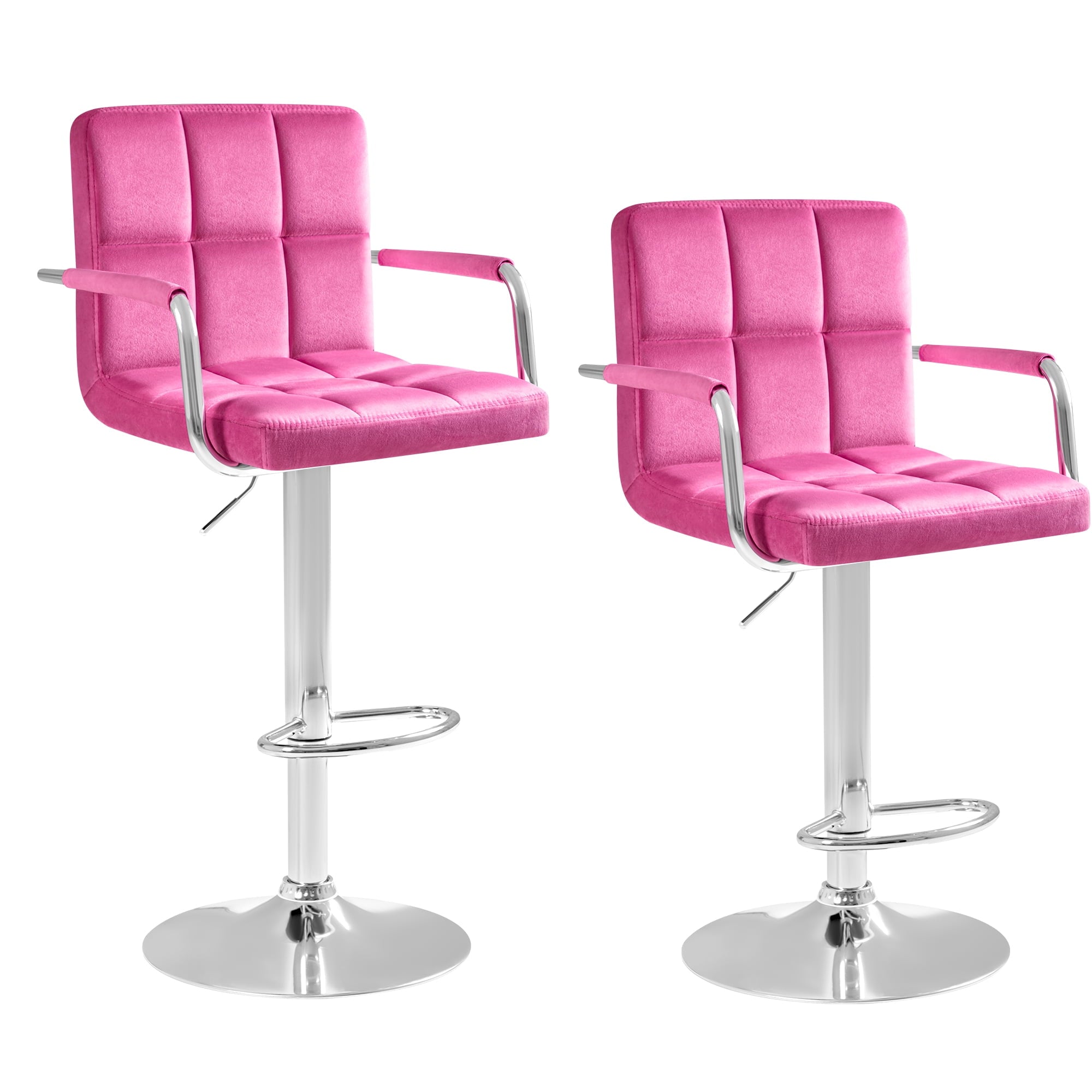 homall-bar-stool-barhocker-samt-h-henverstellbar-rosa-2er-set image 8