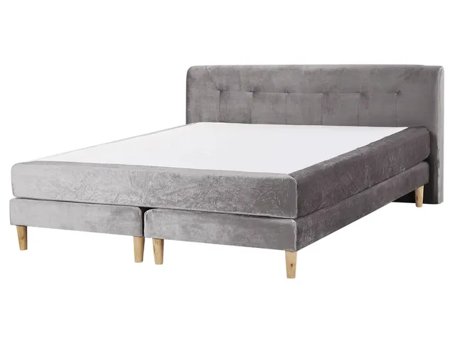 beliani-marquise-boxspringbett-160x200-samt-grau image 1