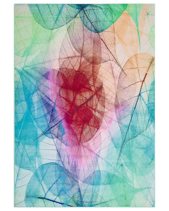 beliani-antakya-teppich-160x230-cm-bunt-pflanzenmuster-rutschfest image 1