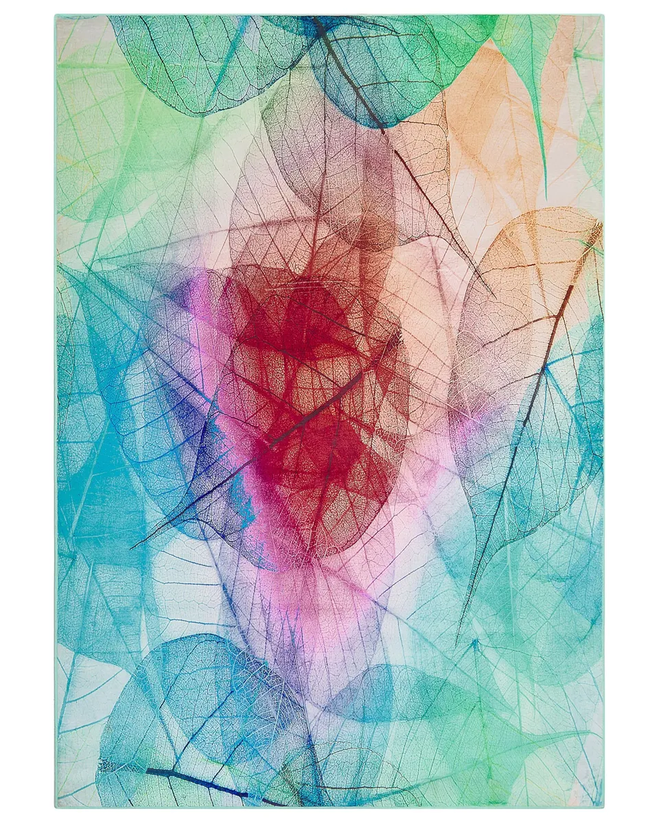 beliani-antakya-teppich-160x230-cm-bunt-pflanzenmuster-rutschfest image 1