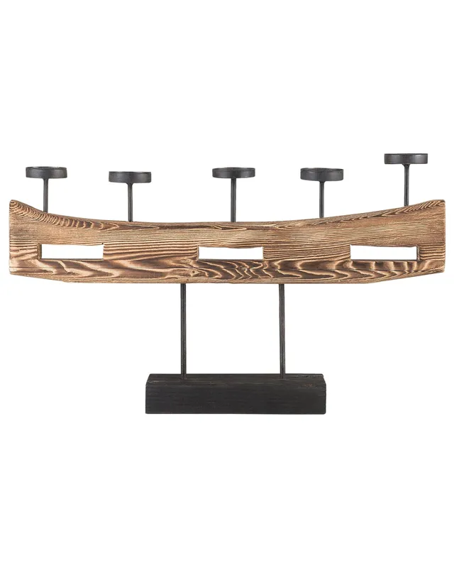 beliani-wohnaccessoires-guatemala-kerzenhalter-holz-5-flammig image 1
