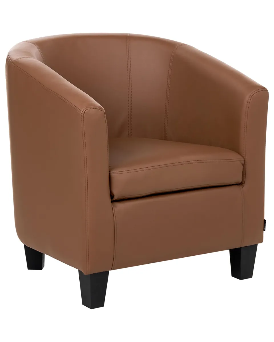 beliani-borwick-cocktailsessel-kunstleder-braun-sessel image 1