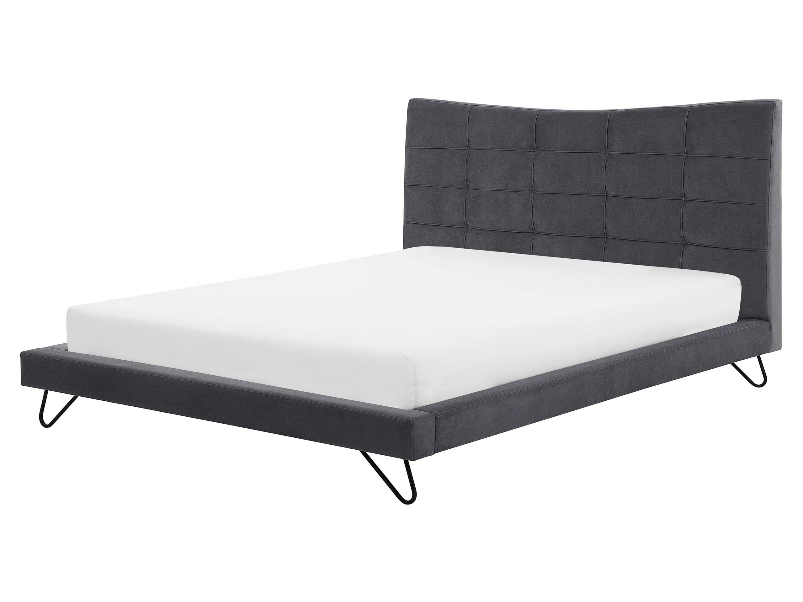 beliani-lannion-polsterbett-samt-grau-160x200-cm image 1
