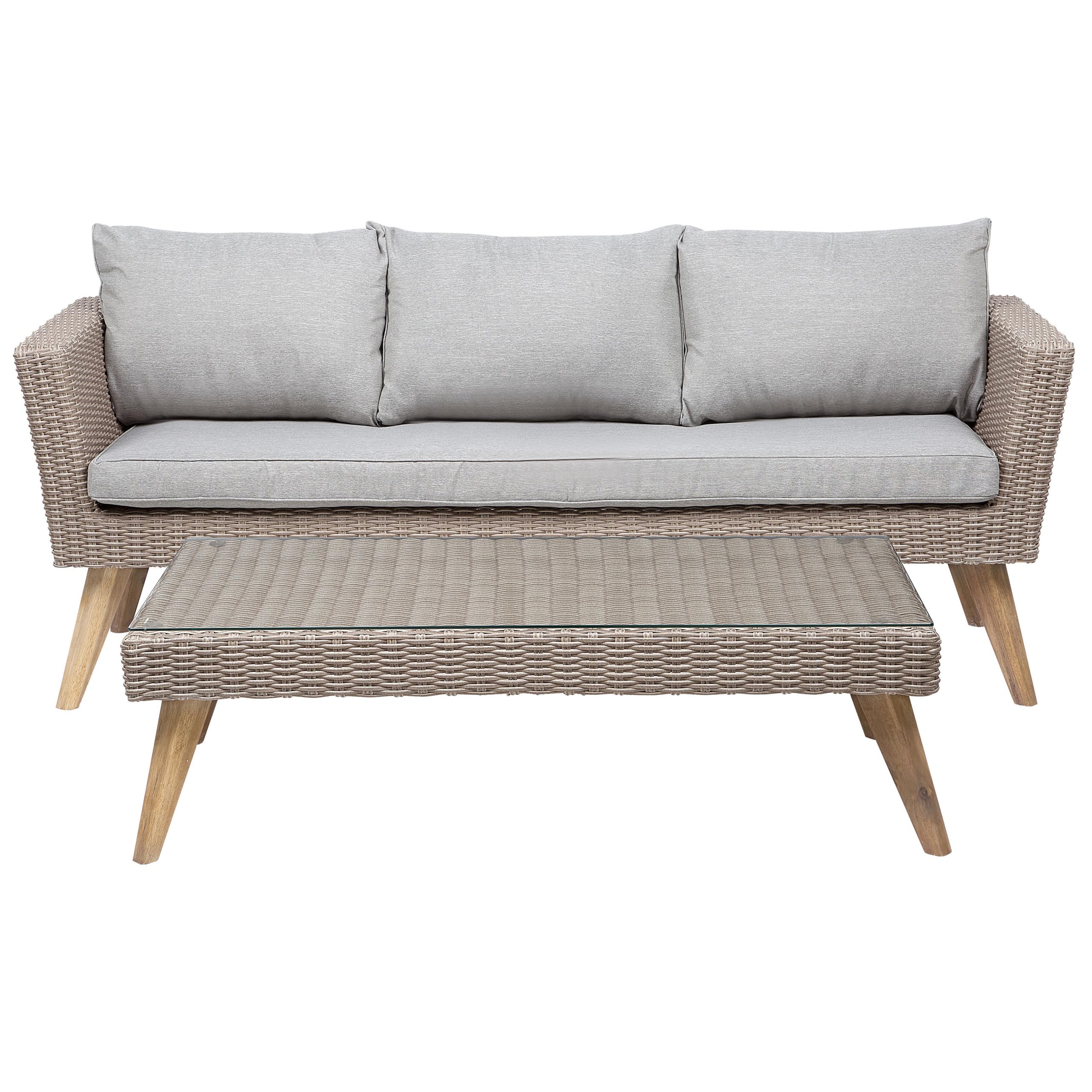 beliani-vittoria-xl-lounge-set-5-sitzer-rattan-braun-grau-4-tlg image 4