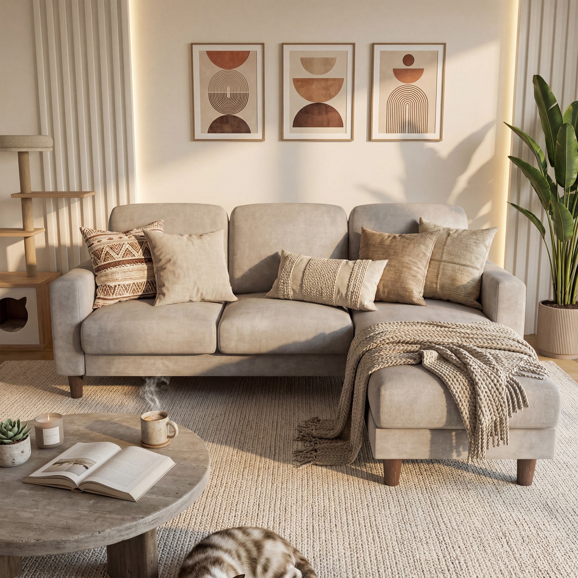 homall-sofa-cloud-sectional-3-sitzer-l-form-grau-cord-mit-hocker image 1