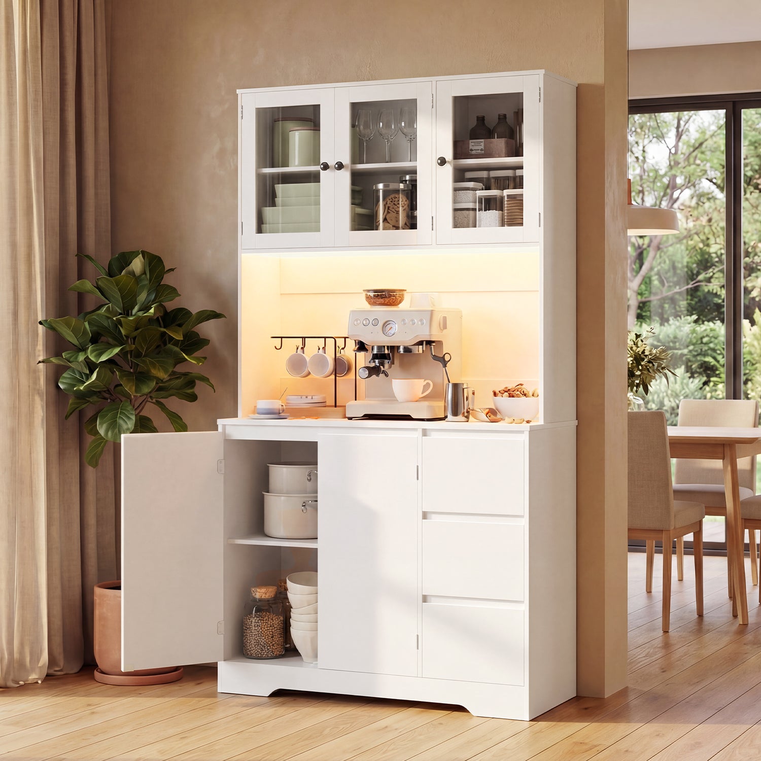 bealife-ap121-k-chenschrank-wei-100cm-mit-led-und-ladestation image 2