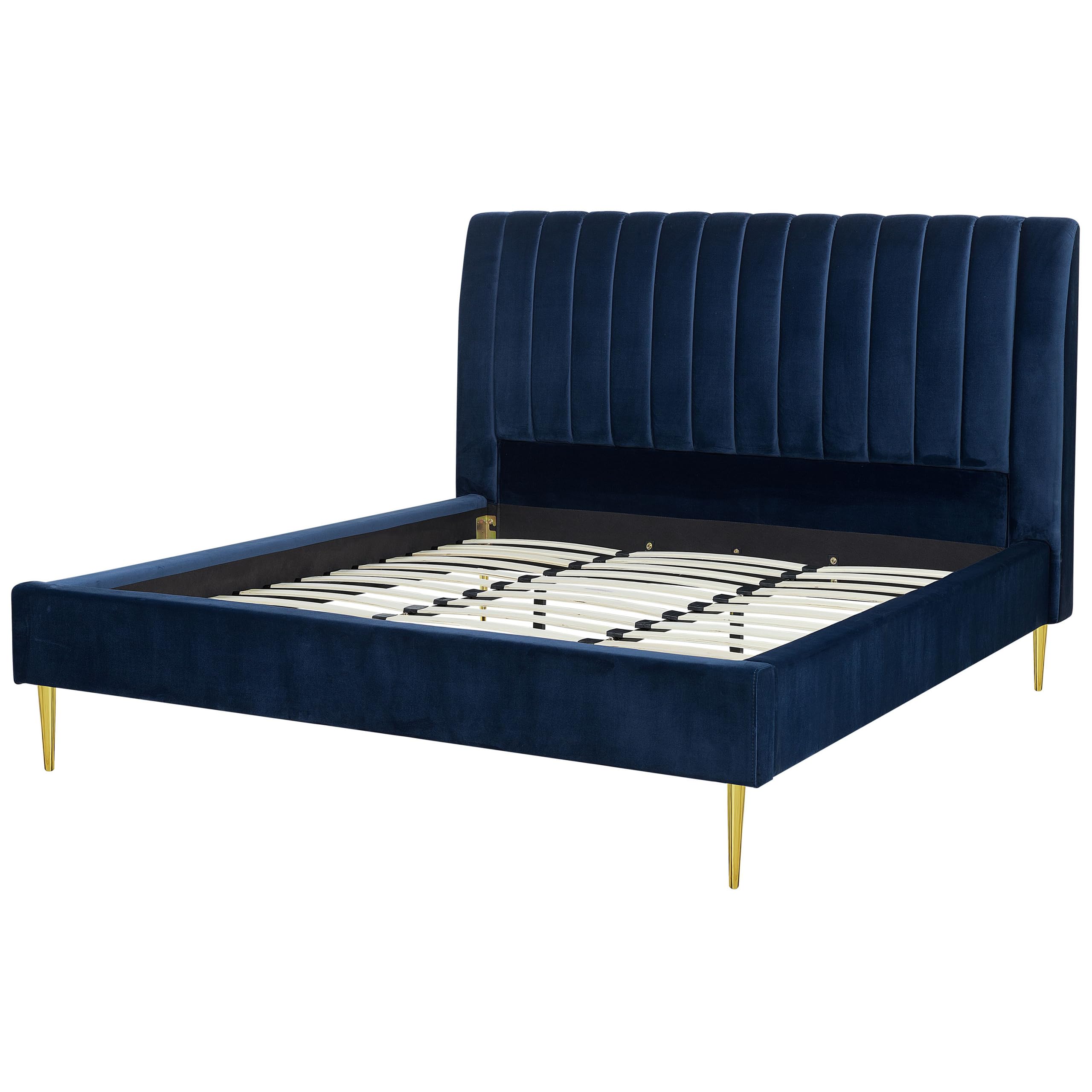 beliani-marville-polsterbett-180x200-blau-samt-lattenrost image 6