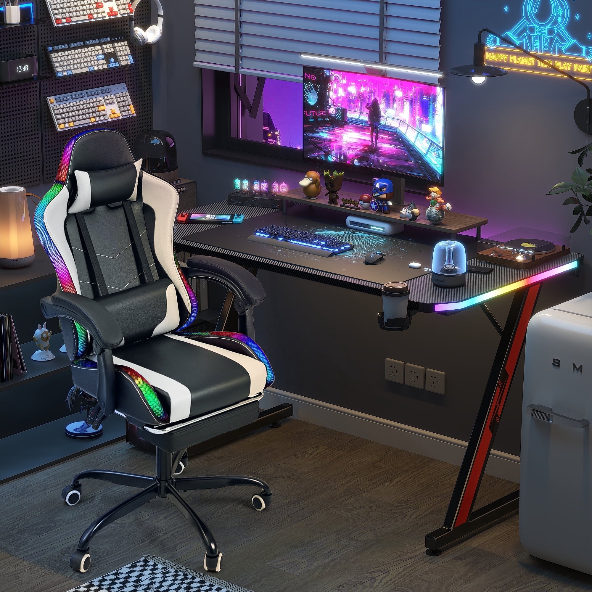 homall-gaming-desk-rgb-gaming-tisch-set-schwarz-mit-stuhl image 6
