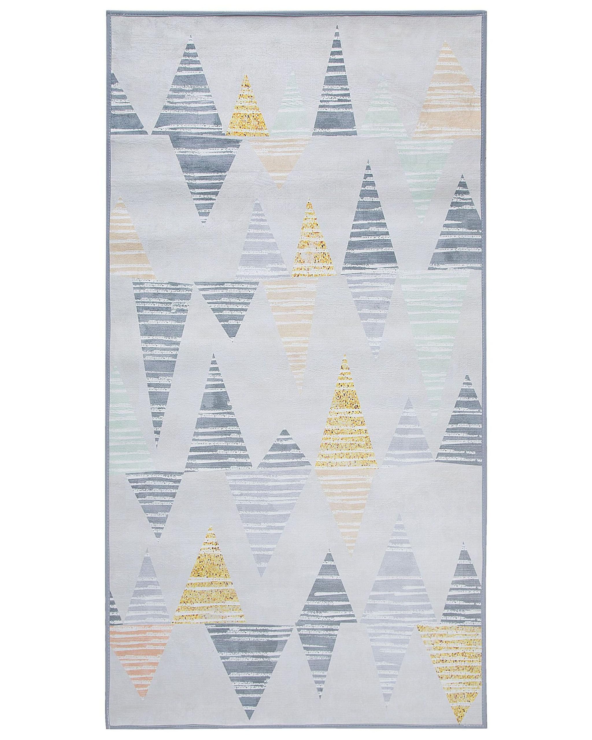 beliani-yayla-teppich-80-x-150-cm-grau-gelb-dreieckmuster image 1
