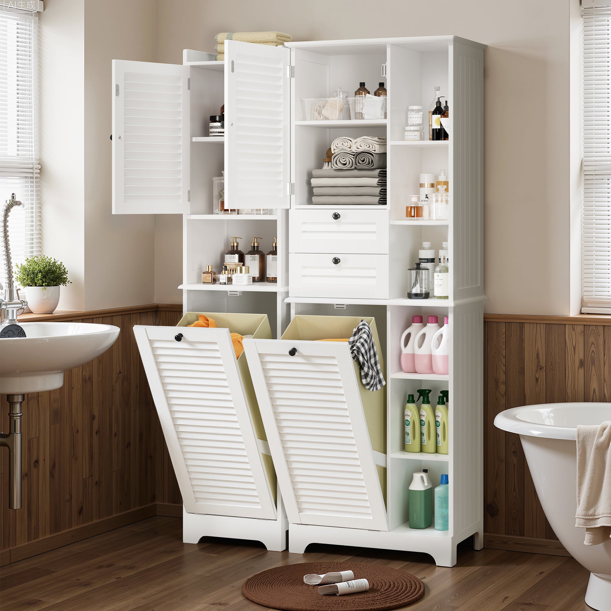 bealife-schr-nke-ap08-w-scheschrank-wei-60x37x170cm-korb image 8