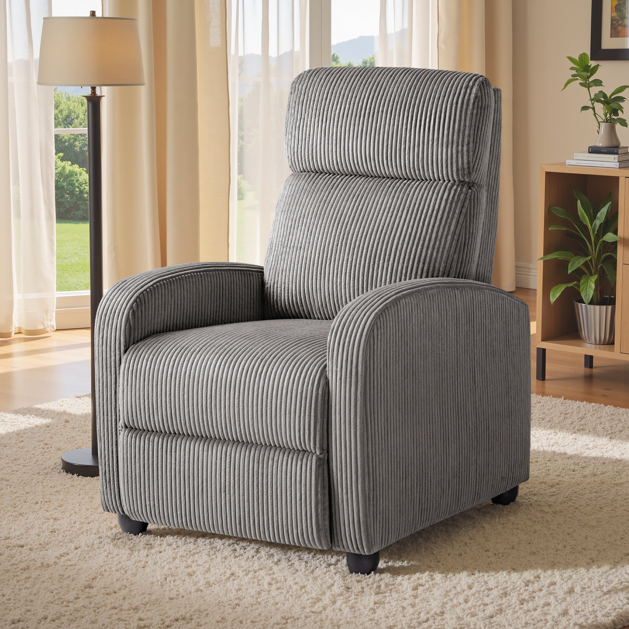 homall-recliner-chair-fernsehsessel-cord-grau-verstellbar-relax image 6