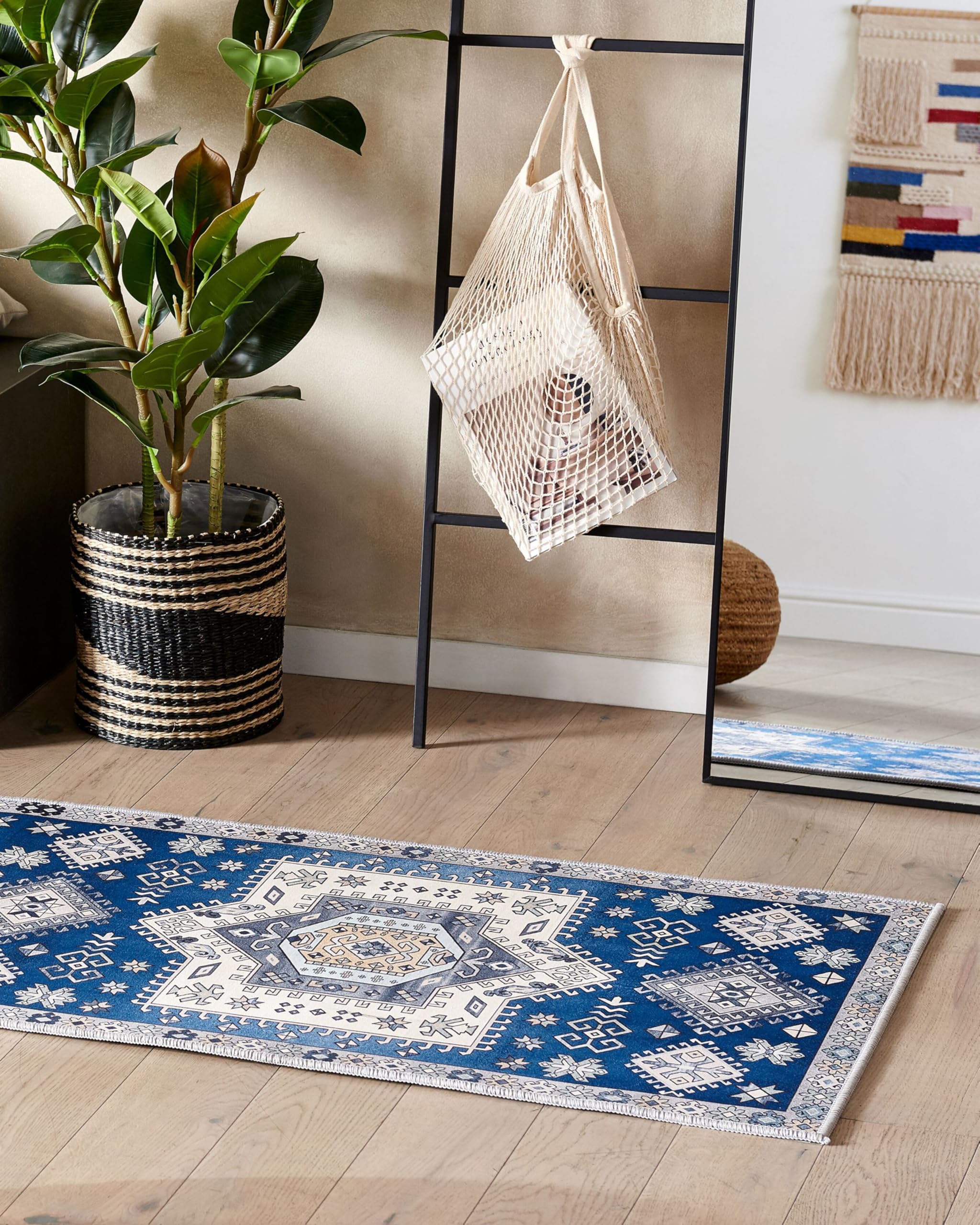 beliani-parvakadli-l-ufer-60-x-200-cm-blau-beige-geometrisch image 2