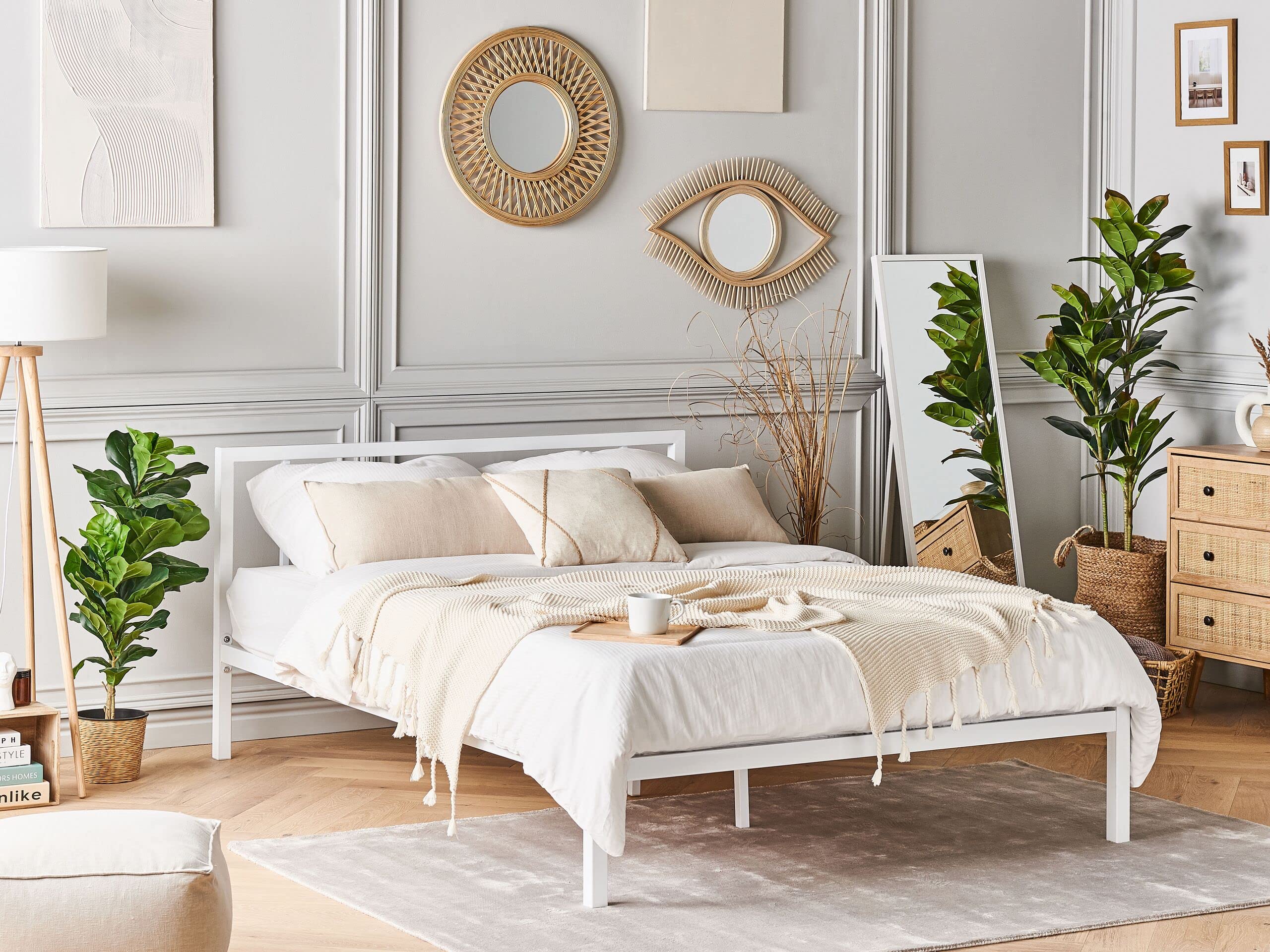 beliani-cusset-metallbett-wei-160x200-cm-lattenrost image 2