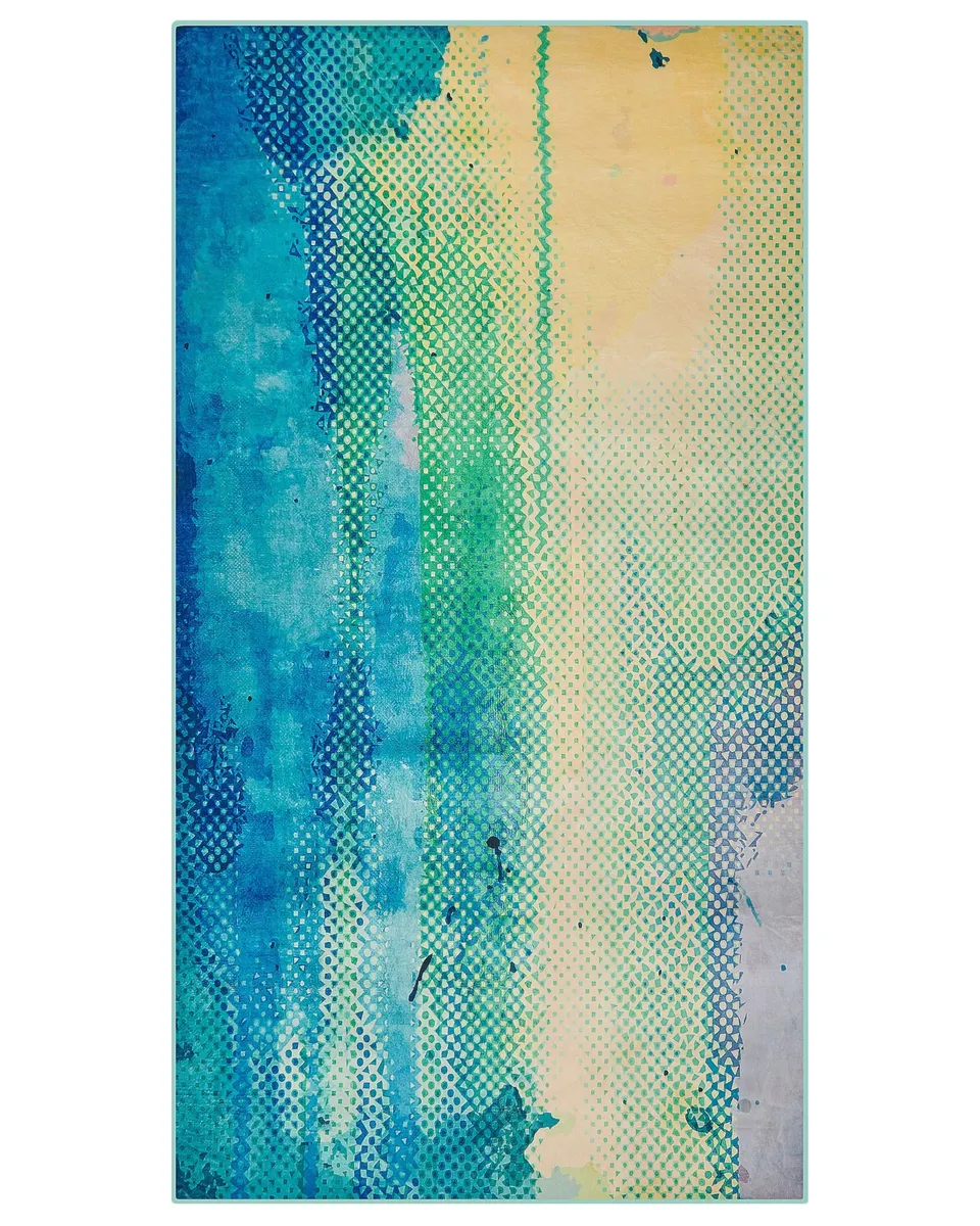 beliani-susuz-teppich-80x150-cm-blau-gr-n-abstrakt image 1