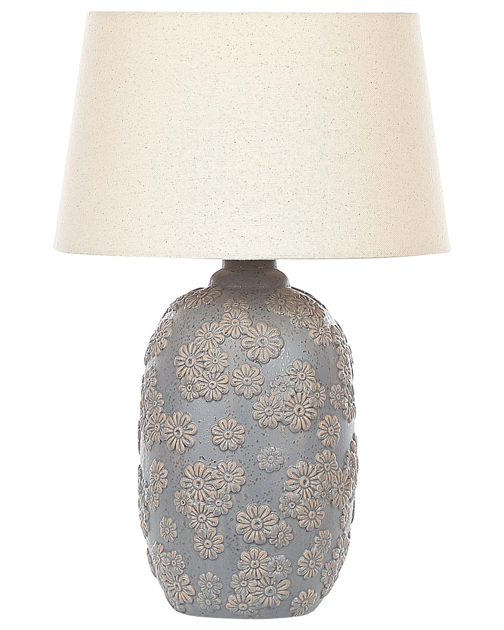 beliani-ferrey-tischlampe-46-cm-grau-beige-keramik image 1