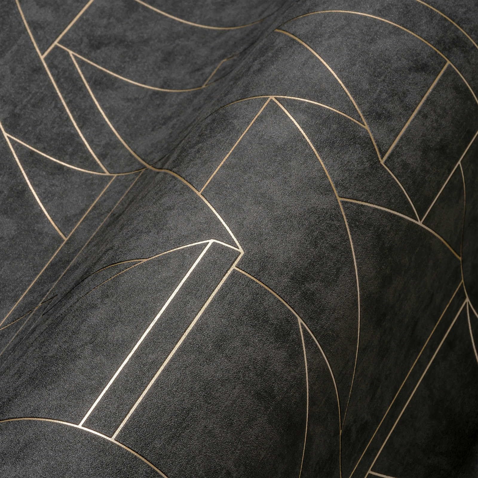 livingwalls-travel-styles-vliestapete-schwarz-gold-linien-10-05m image 2