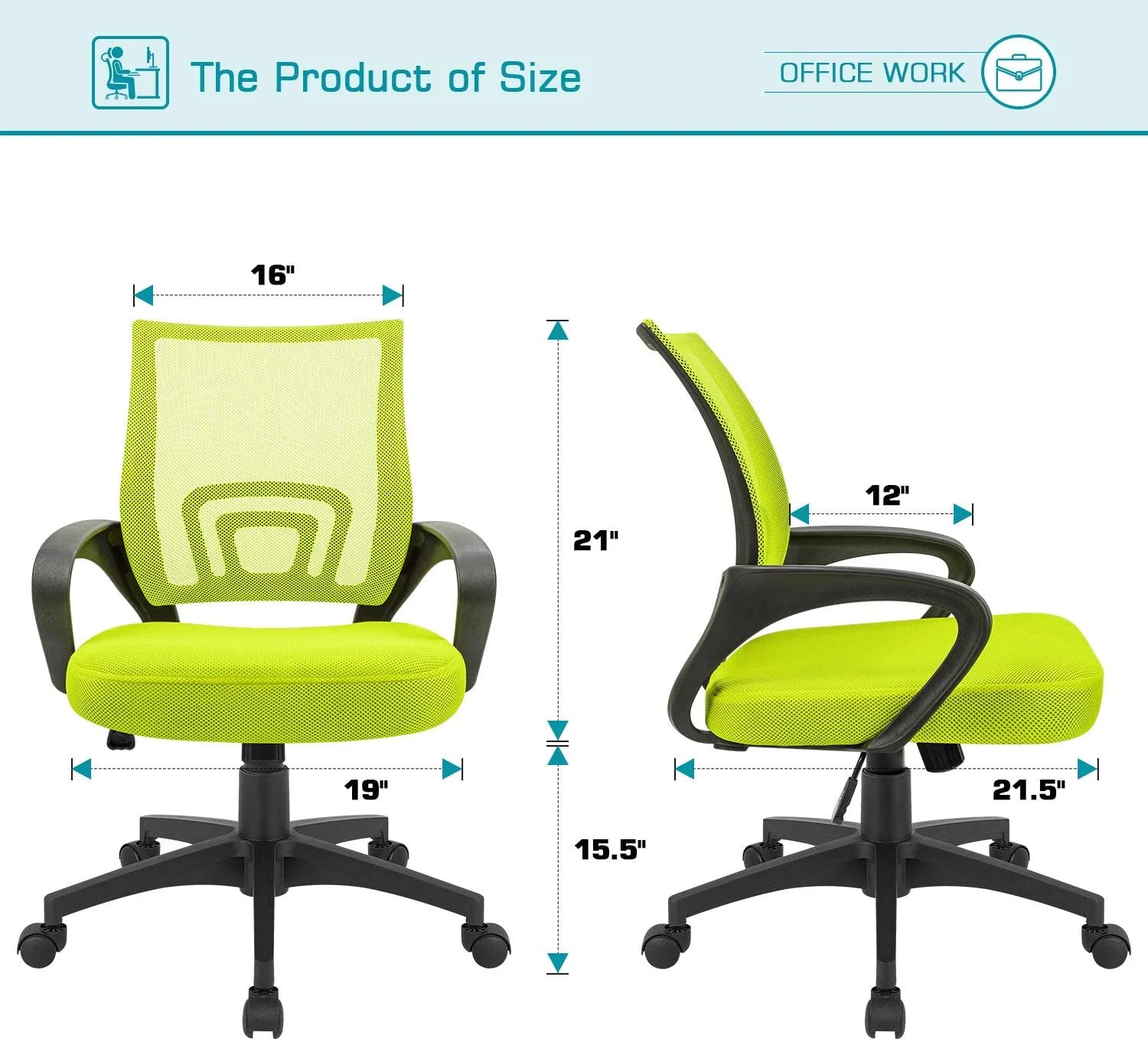 homall-office-mesh-chair-b-rostuhl-gr-n-mit-armlehnen image 2