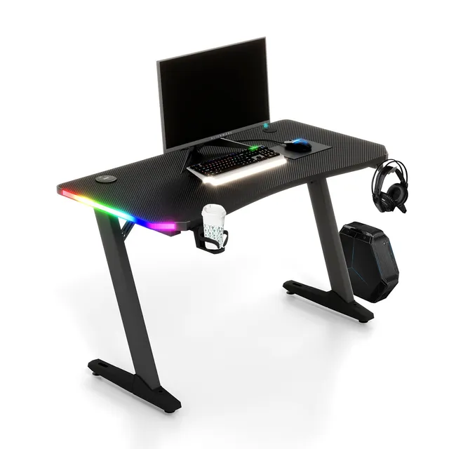 homall-gaming-desk-schreibtisch-47-zoll-rgb-carbon-schwarz image 1