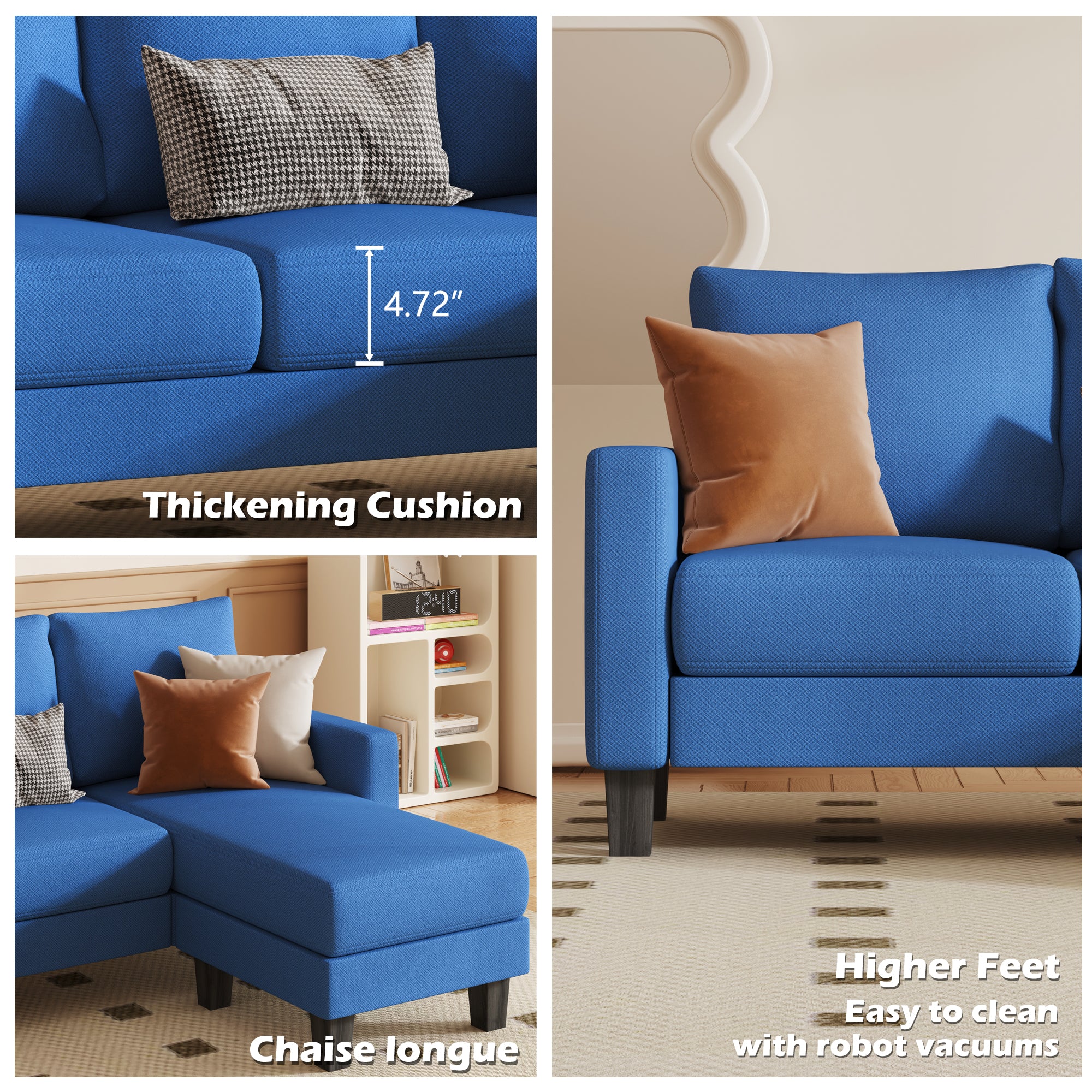 homall-sofa-ecksofa-stoff-grau-3-sitzer-mit-chaiselongue image 6