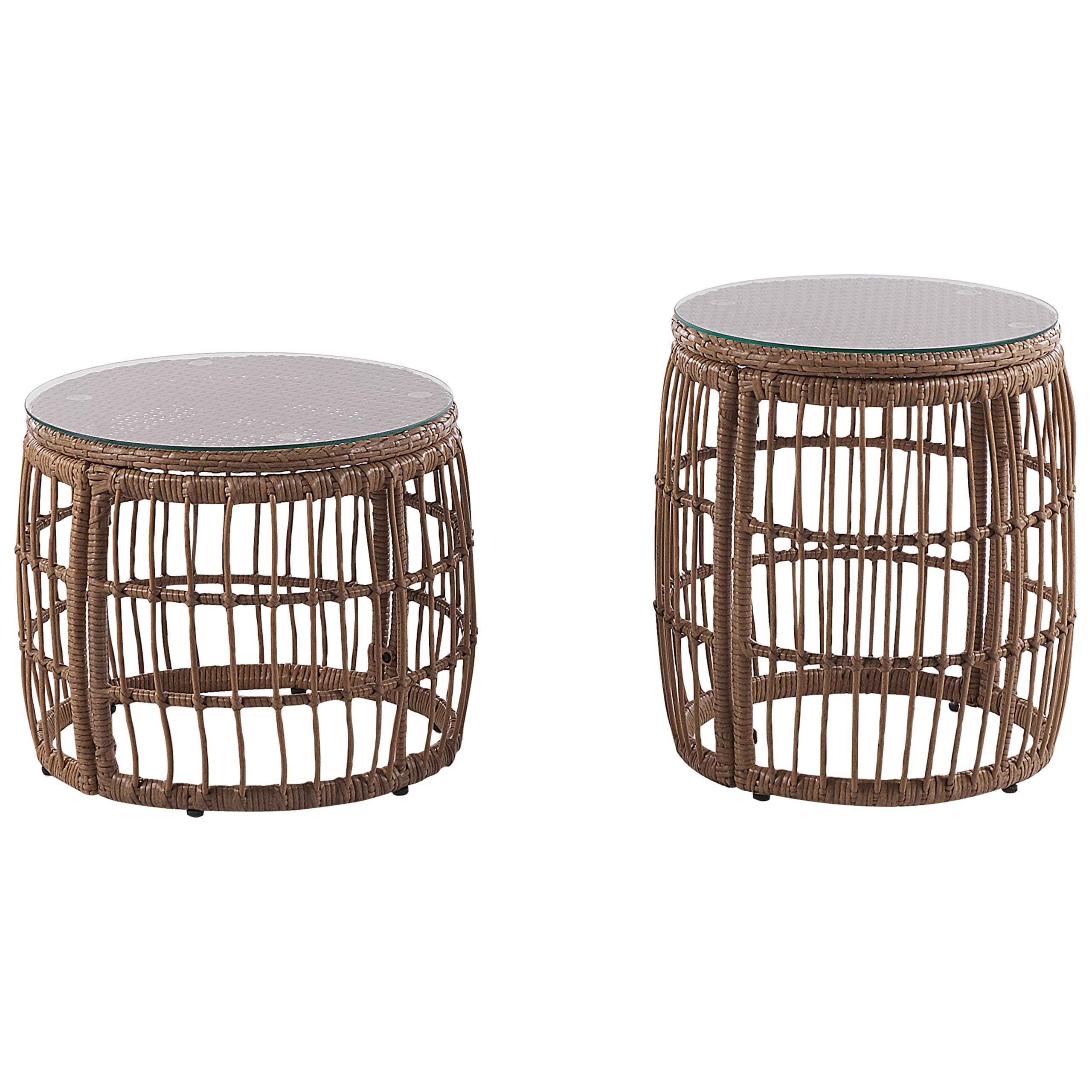 beliani-ravello-sitzgruppe-polyrattan-beige-4-personen-mit-tischen image 5