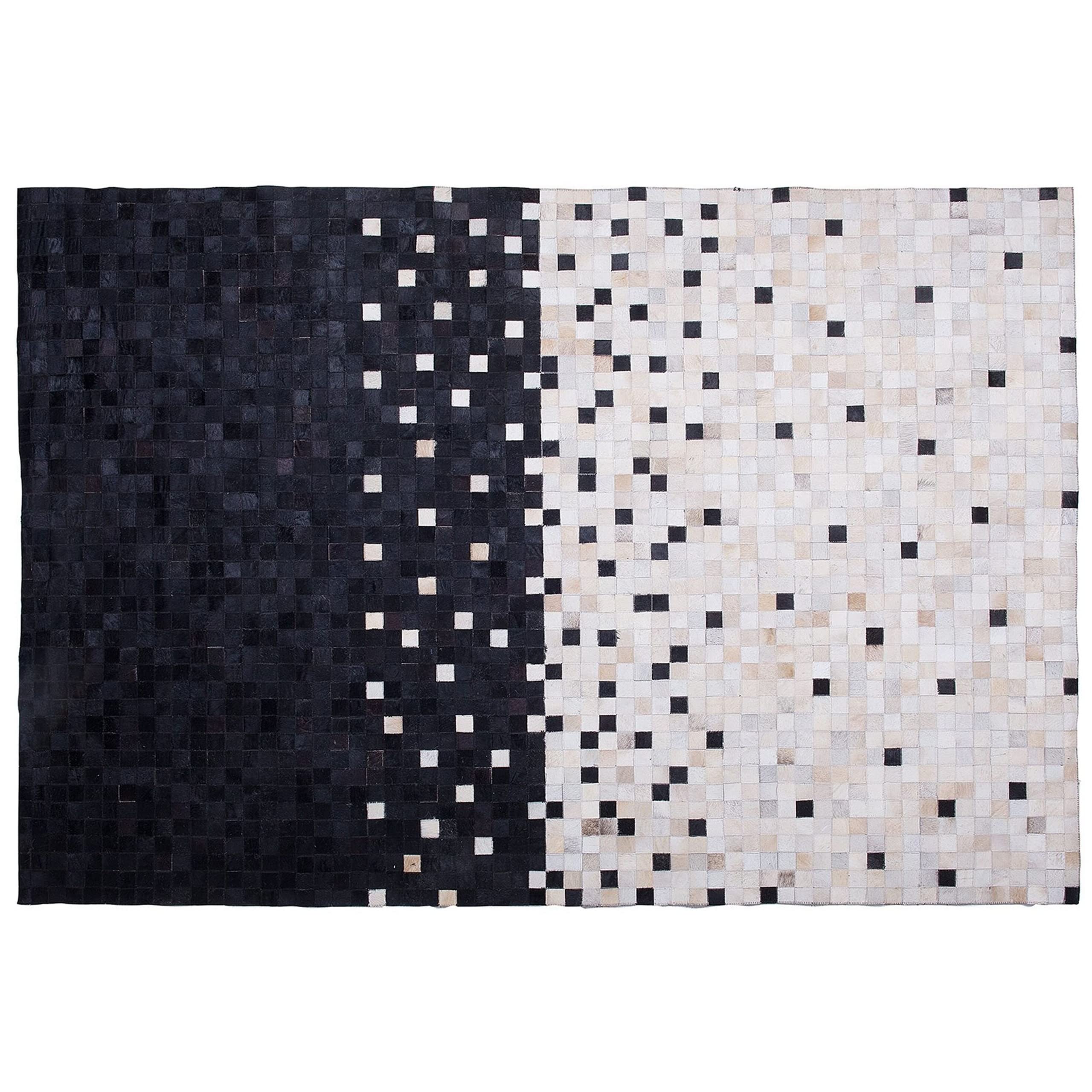 beliani-erfelek-teppich-160x230-beige-schwarz-leder-modern image 3