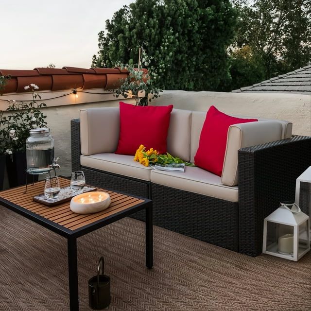 homall-patio-furniture-loveseat-gartensofa-rattan-beige image 3