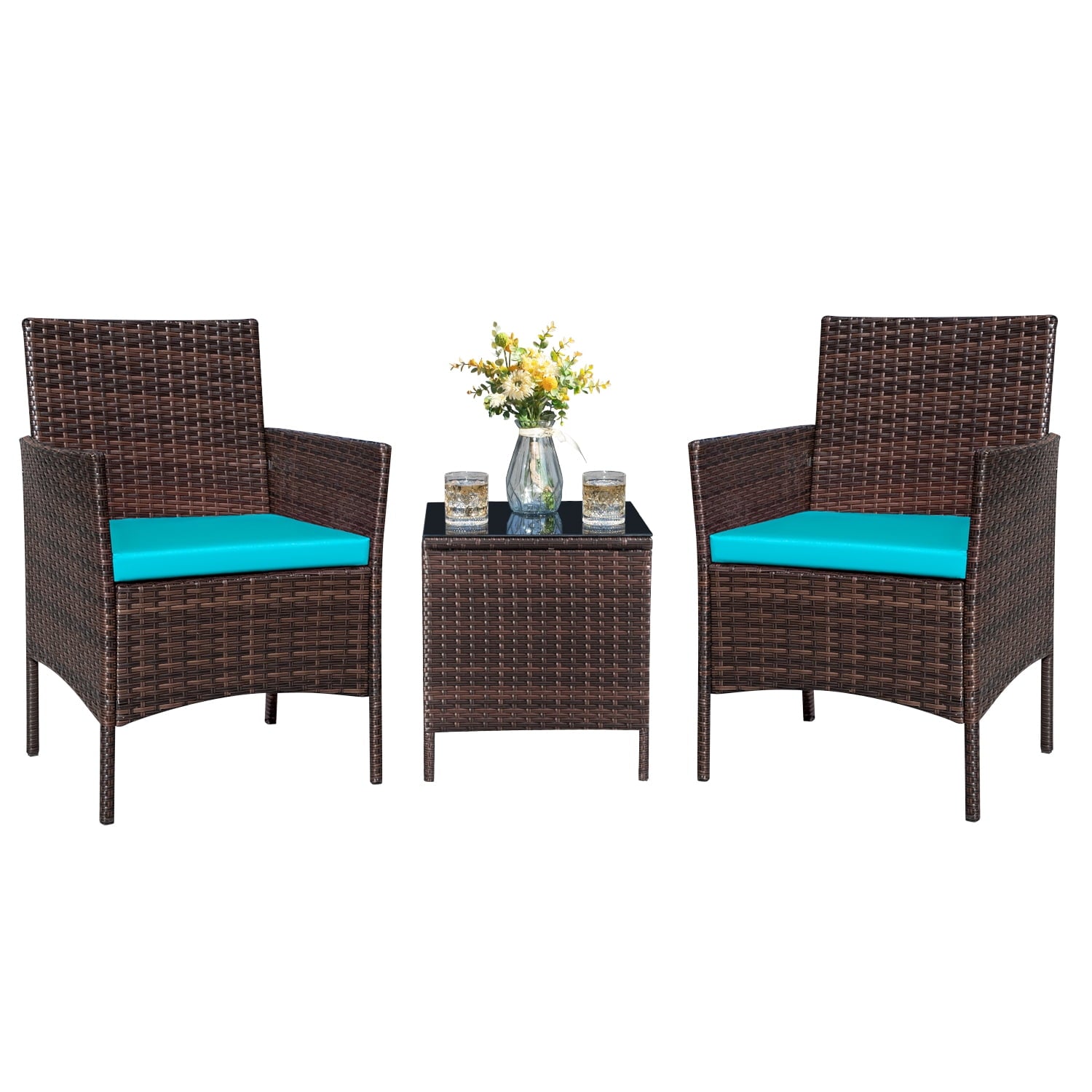 homall-patio-gartenm-bel-set-4-tlg-rattan-beige-kissen image 6