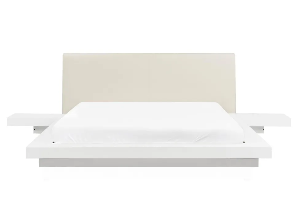 beliani-zen-bett-wei-160x200-japanisch-mit-nachttischen image 1