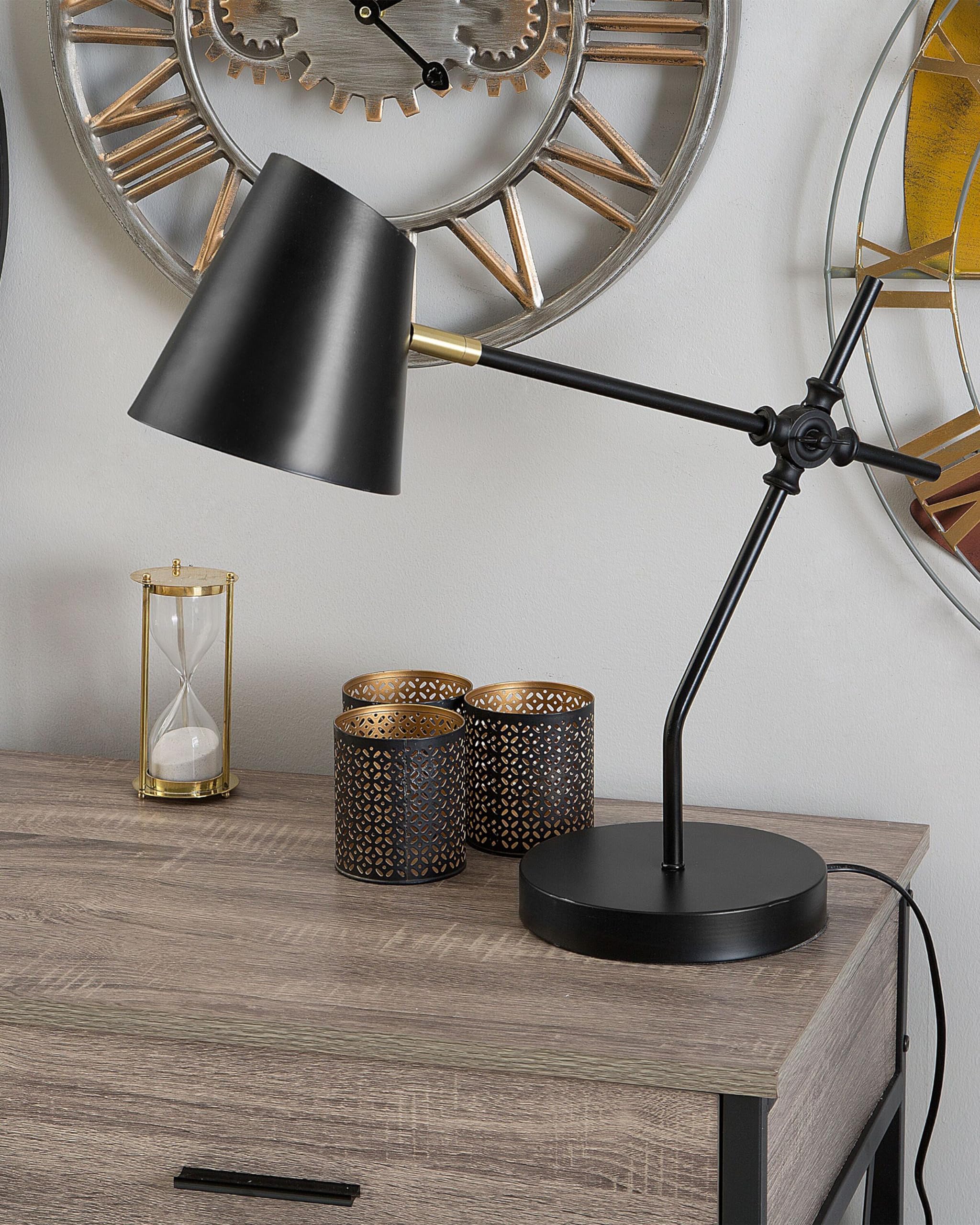 beliani-horton-tischlampe-metall-schwarz-schwenkarm-e27 image 2