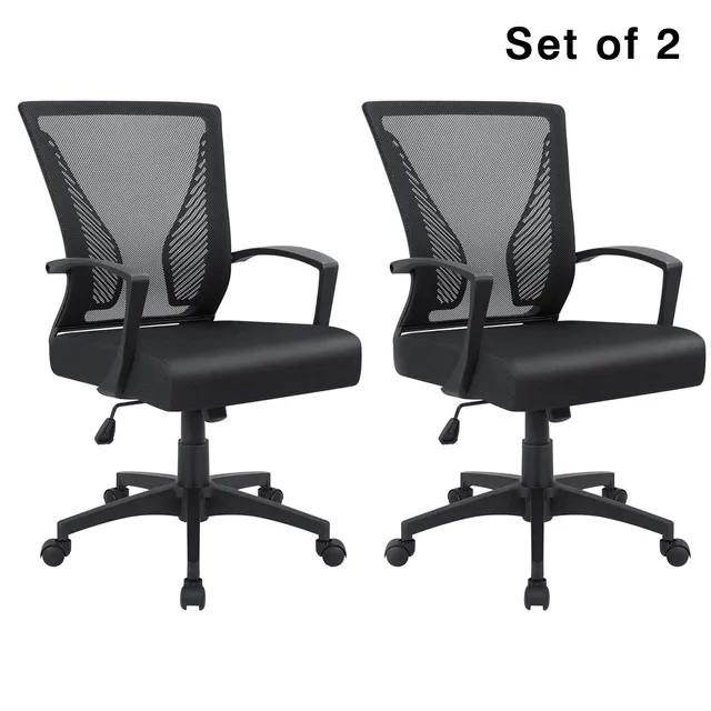 homall-office-mesh-chair-b-rostuhl-halbhoch-schwarz-2er-set-netz image 1
